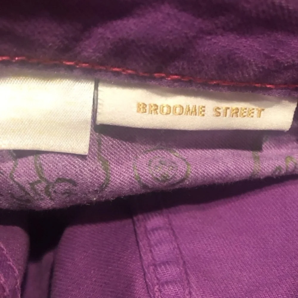 KATE SPADE PURPLE SKINNY BROOME ST PLAY HOOKIE LOW-RISE JEANS 25